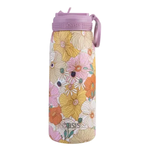 Oasis Insulated Sports Bottle with Sipper 780ml - Retro Floral