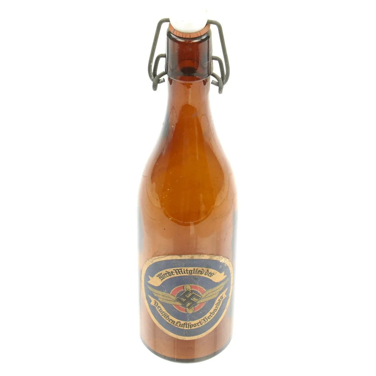 Original German Pre-WWII Air Sports Association Flip-Top Beer Bottle - Deutschen Luftsport-Derbandes