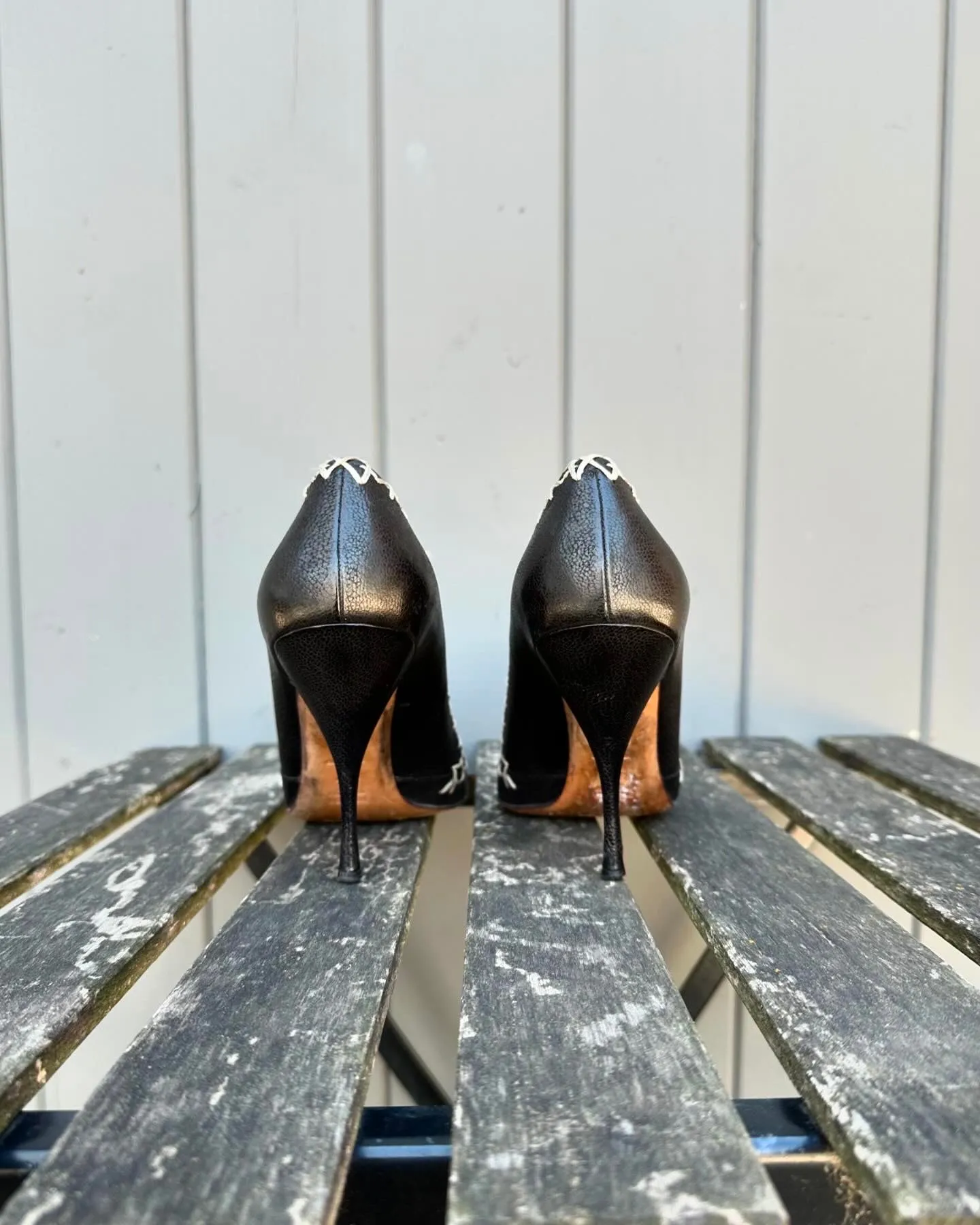 PRADA Leather High-Heel Pumps