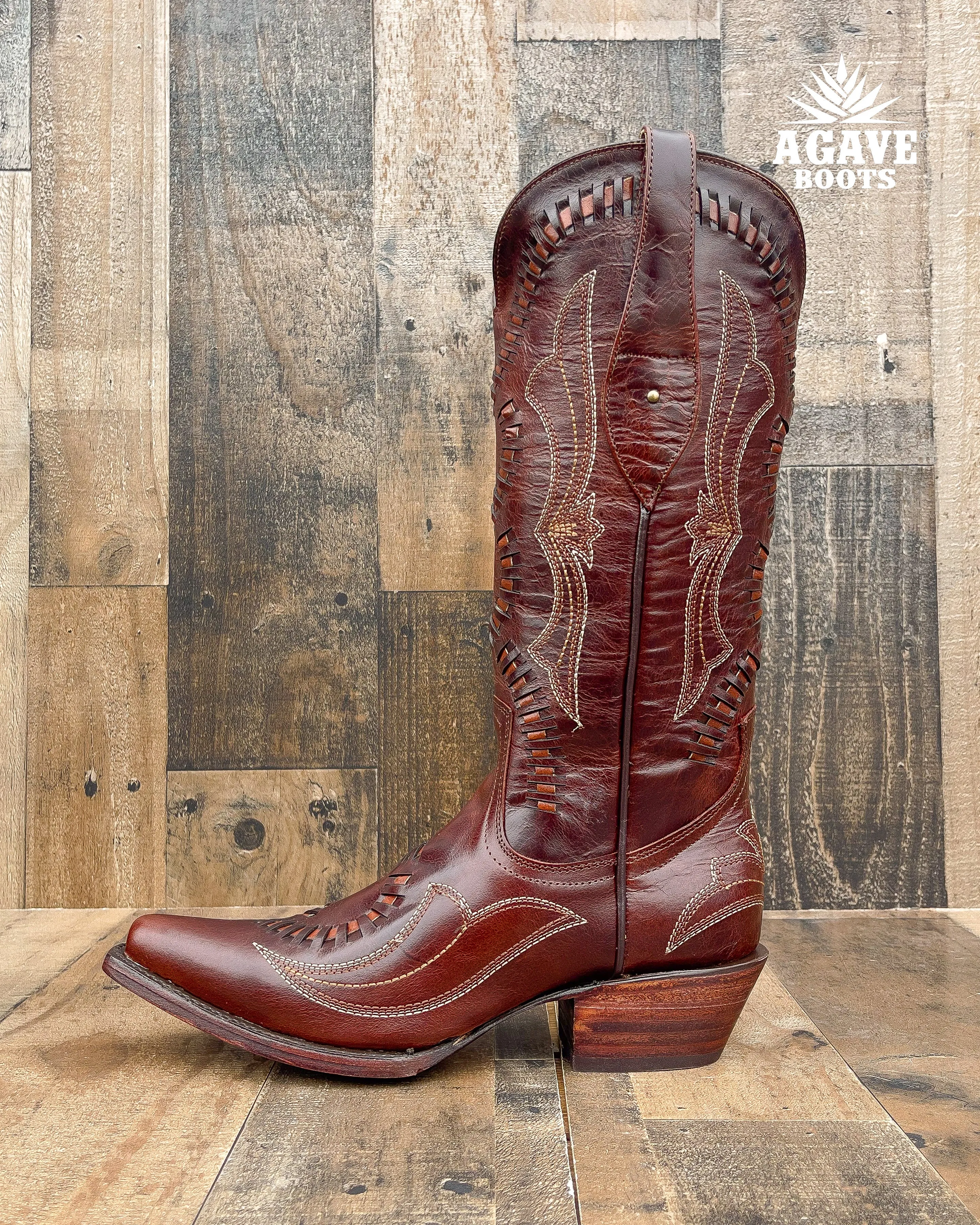 "OSLO" COGNAC | WOMEN TALL COWBOY BOOTS