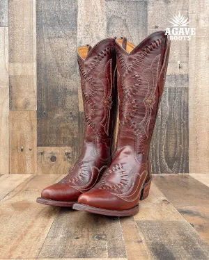 "OSLO" COGNAC | WOMEN TALL COWBOY BOOTS