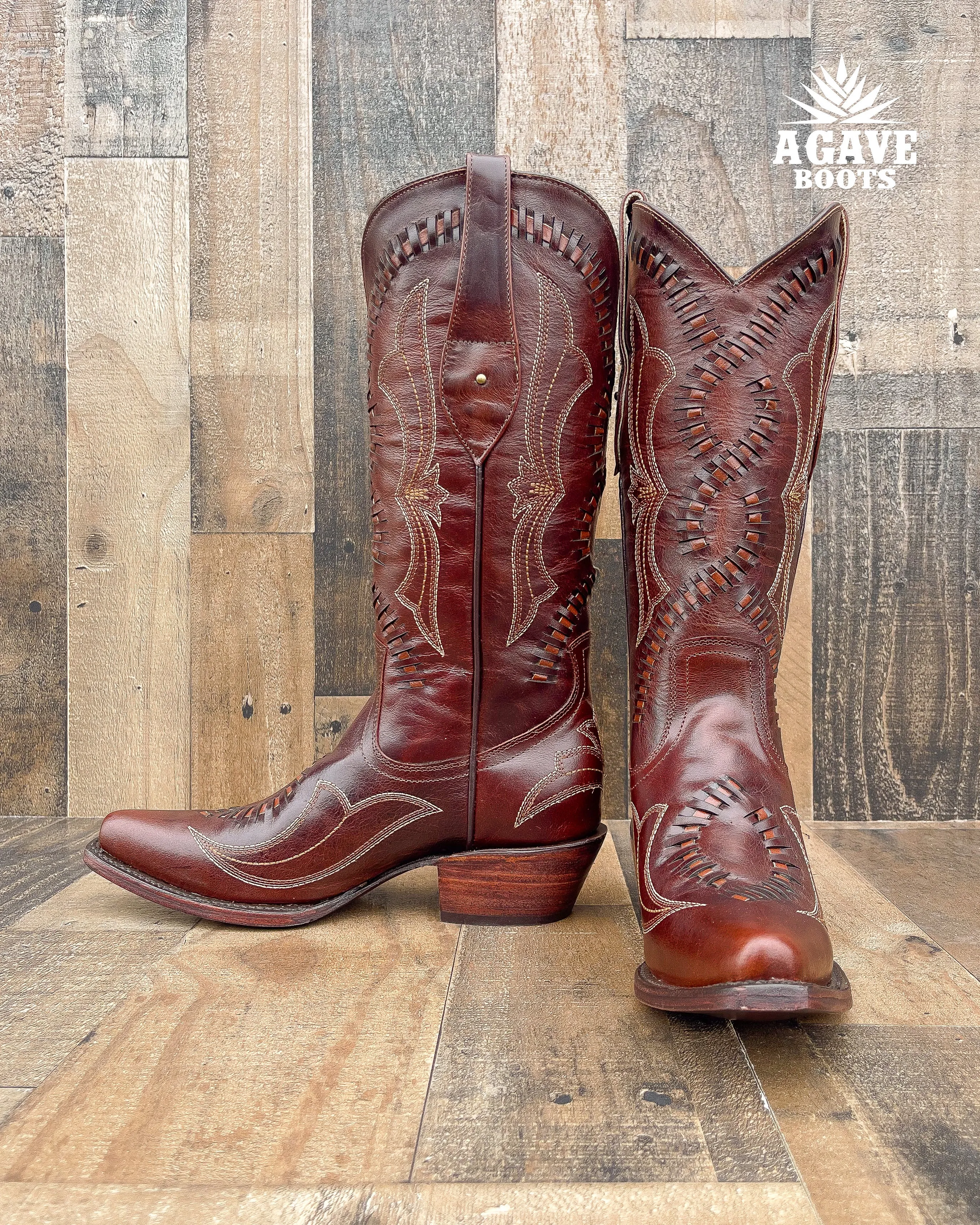 "OSLO" COGNAC | WOMEN TALL COWBOY BOOTS