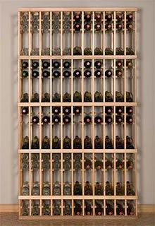 Retail 12 750ml with 4 Display Angled Rows  - Premium Wooden Wine Racks