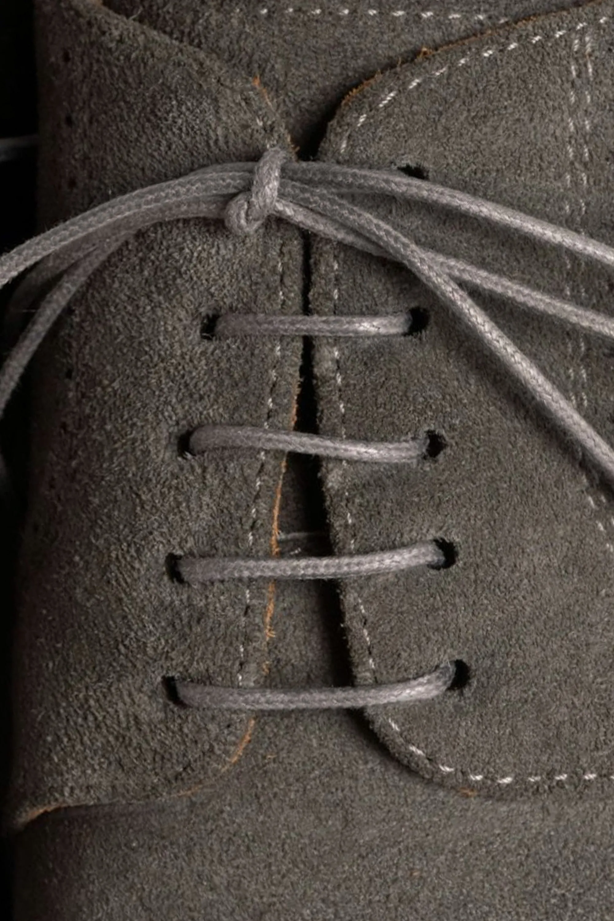 Round Dark Gray Waxed Cotton Shoelaces