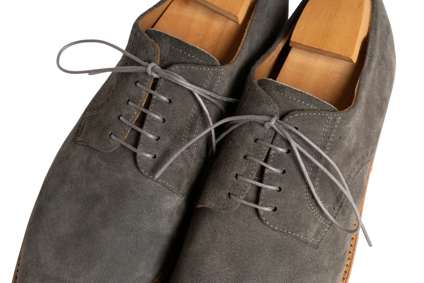 Round Dark Gray Waxed Cotton Shoelaces