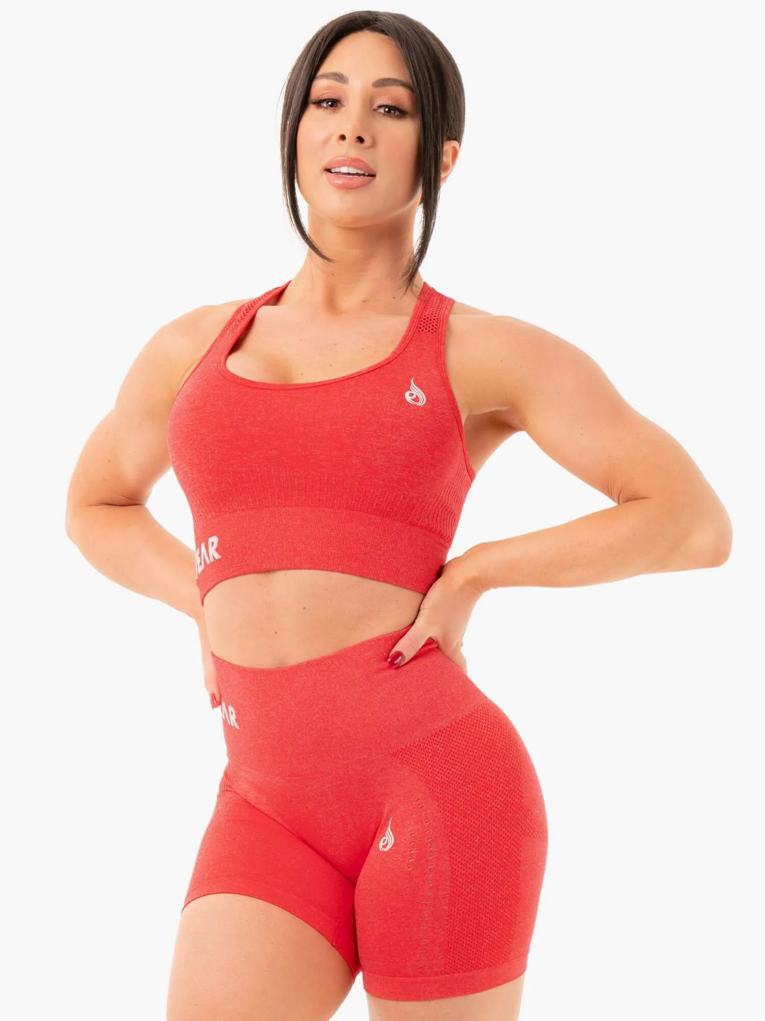 Seamless Staples Sports Bra - Red Marl