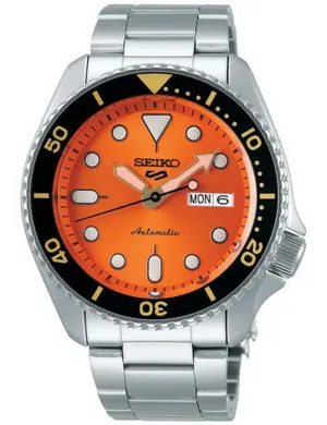 Seiko 5 Sports SKX 'Midi' Orange Stainless Steel Automatic Men's Watch SRPK35K1