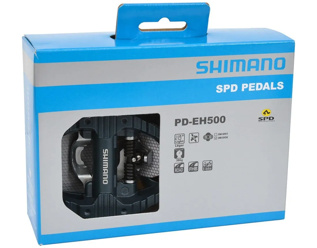 Shimano PD-EH500 Dual-Sided Combination Pedals Flat and SPD Cleat Mount   Cleats