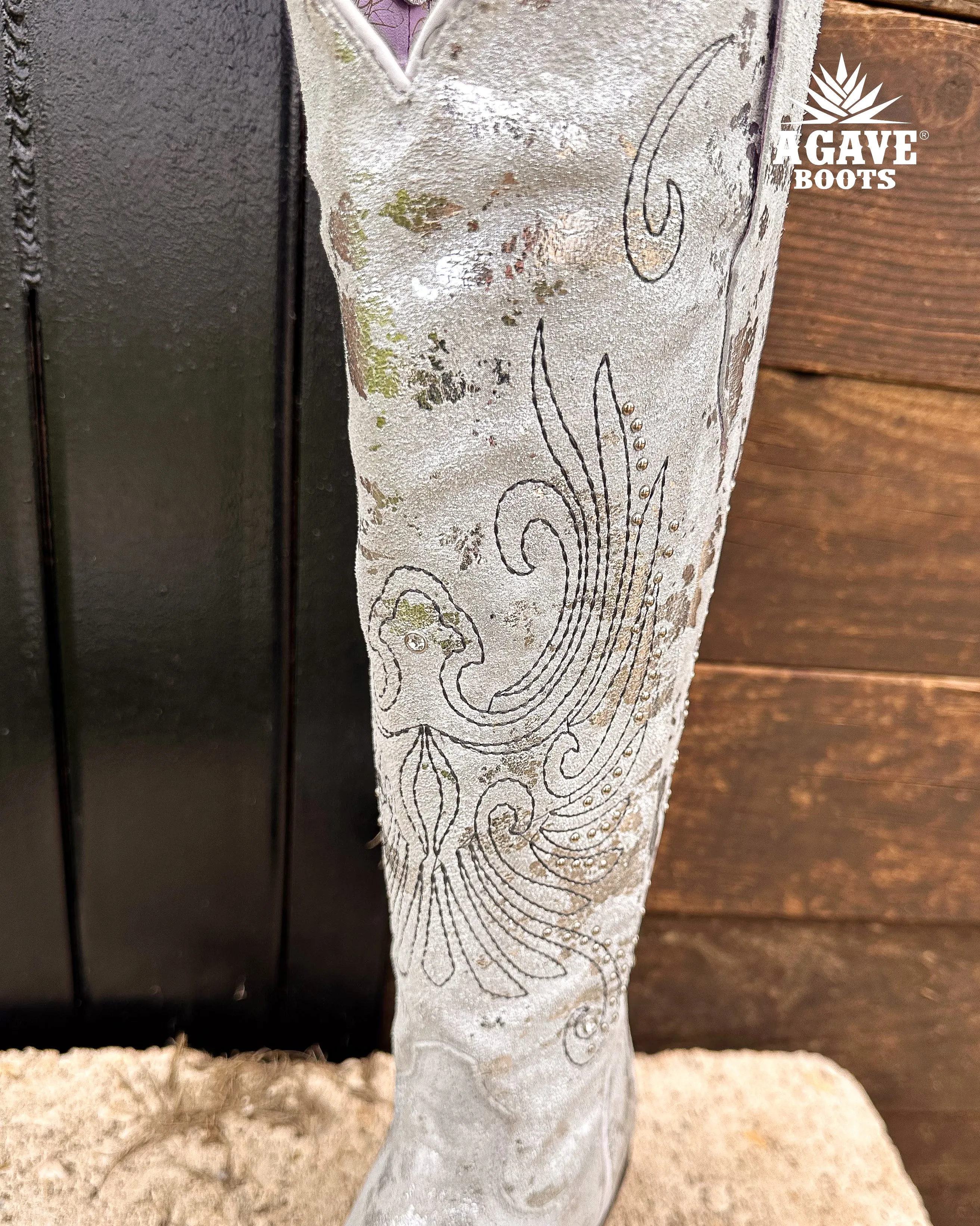 SILVER CAMO | WOMEN TALL COWBOY BOOTS