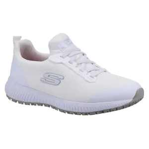 Skechers Womens Slip Resistant Squad Trainers White 36 - BA154-36