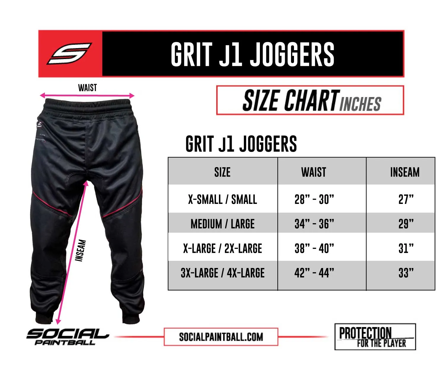 Social Paintball Grit J1 Jogger Pants - Black Red