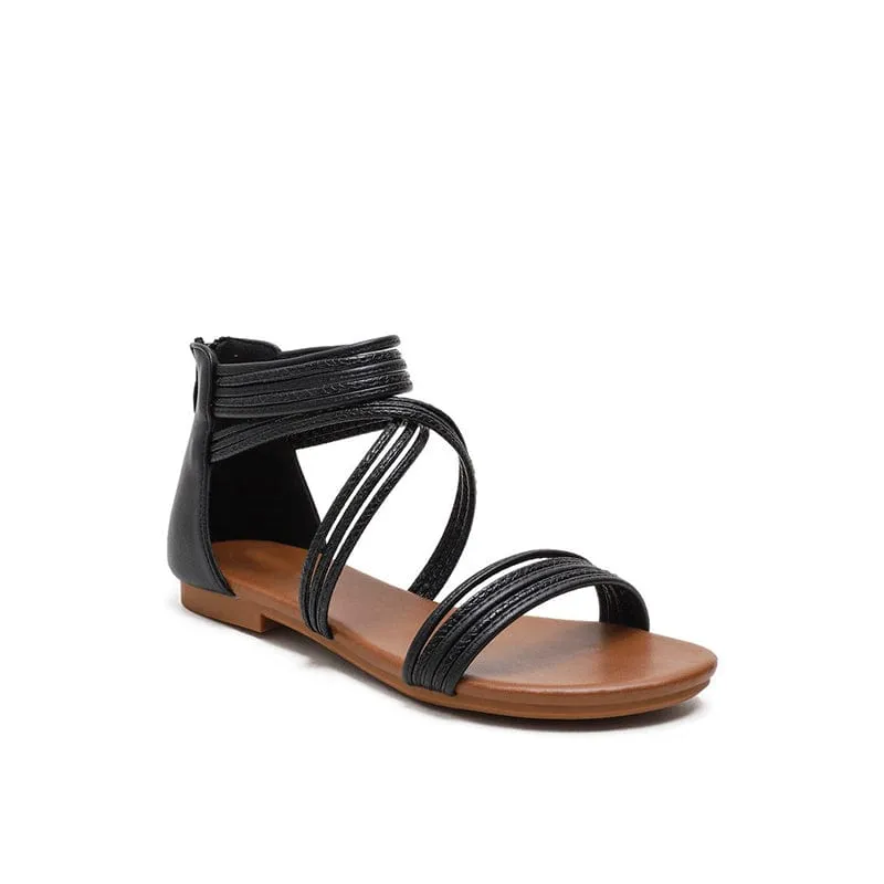 Strappy Back Zipper Sandals