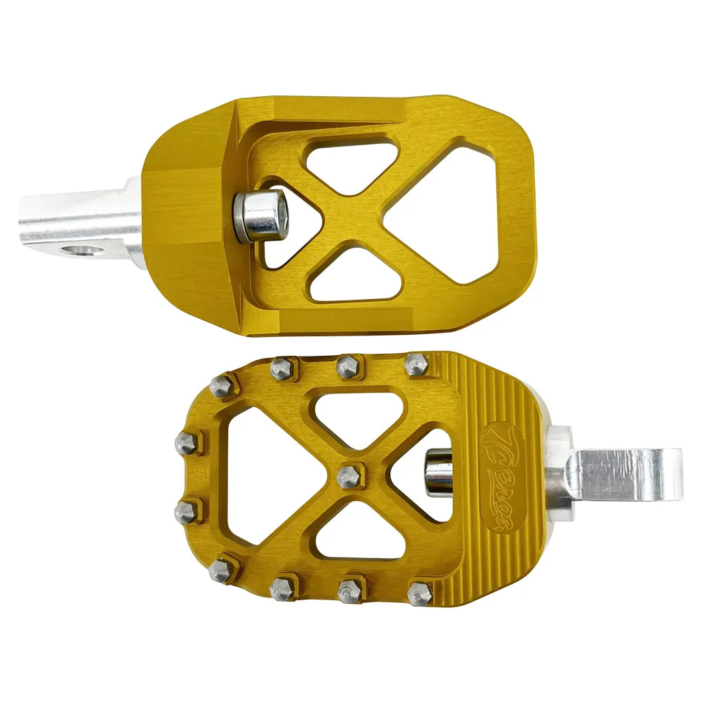 TC Bros. Pro Series Gold MX Foot Pegs for Harley Davidson Models