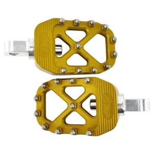 TC Bros. Pro Series Gold MX Foot Pegs for Harley Davidson Models