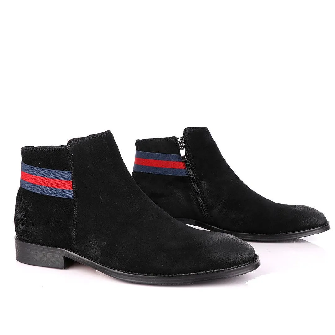 Terry Taylors Black Suede Chelsea Formal Boot.