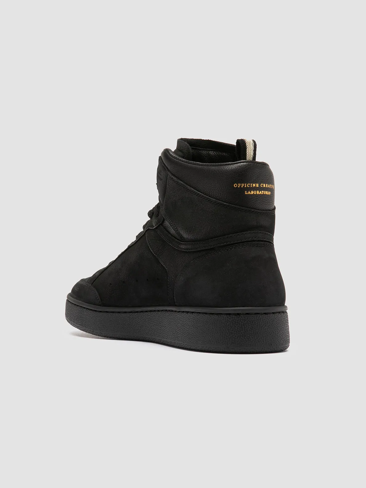 THE ANSWER 004 - Black Leather and Suede High Top Sneakers