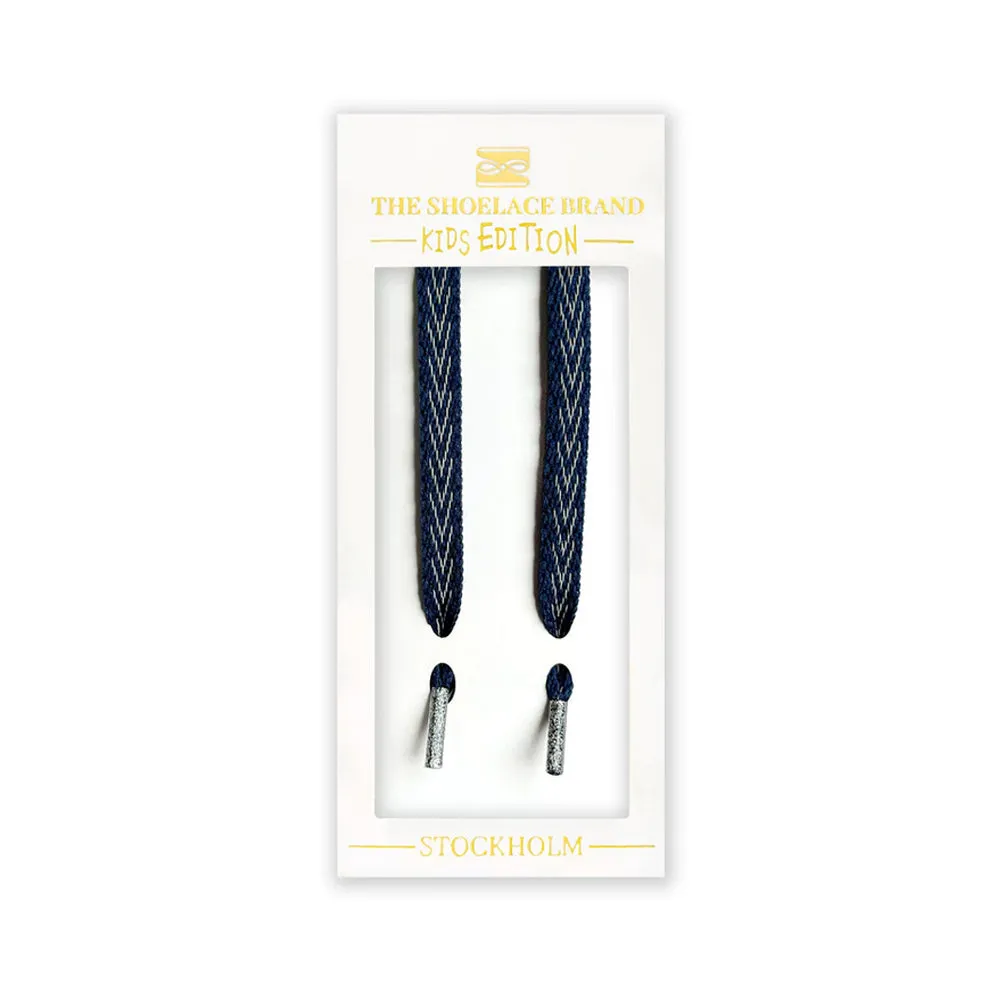 The Shoelace Brand - Reflective Blue Kids Shoelaces (70cm)