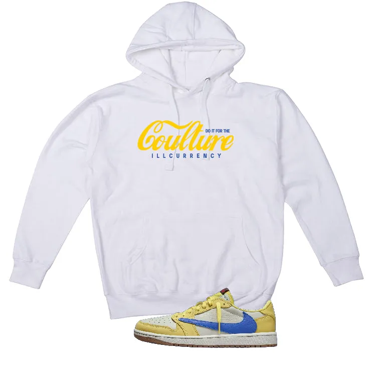 Travis Scott x Air Jordan 1 Low OG “Canary” | illcurrency White T-Shirt (Coulture)