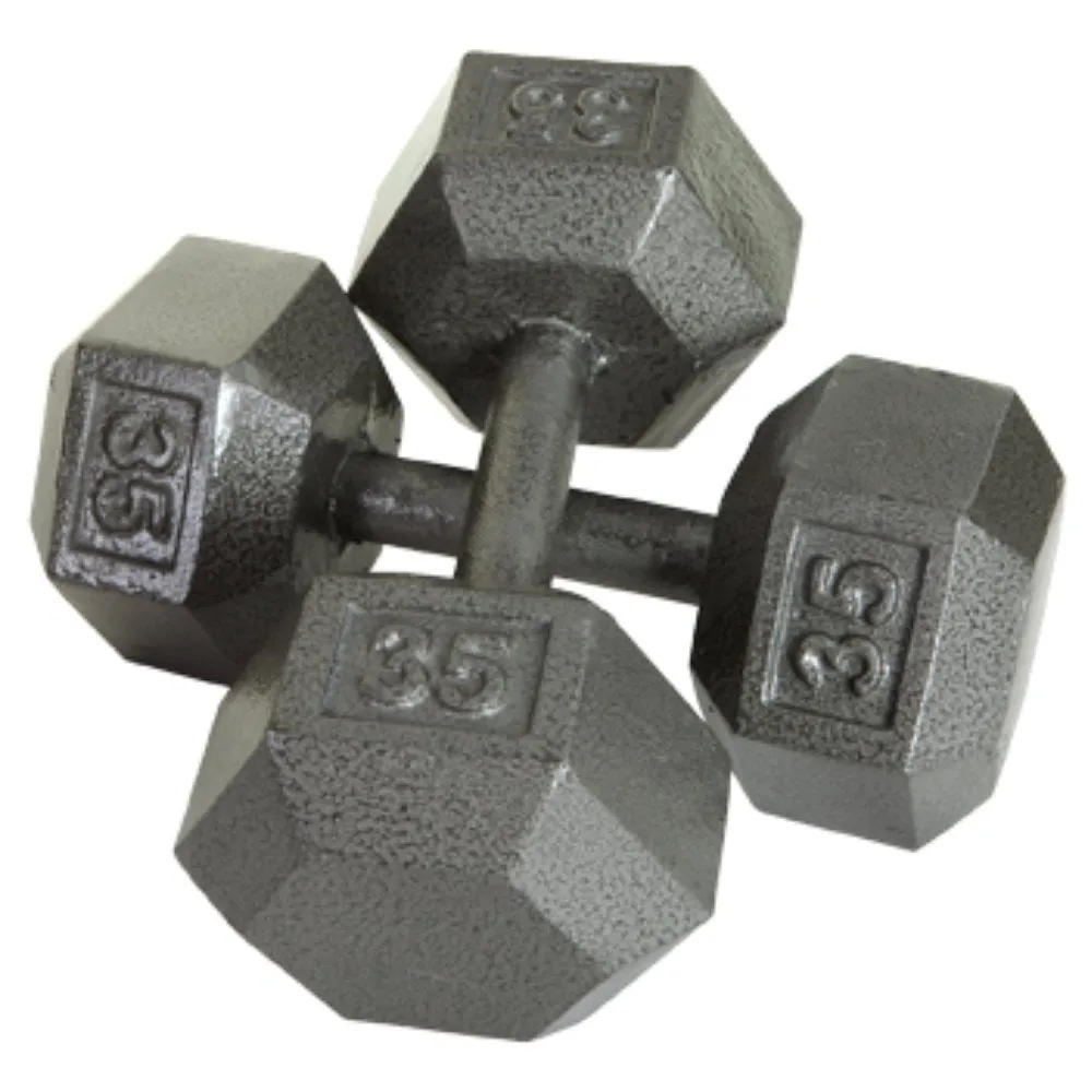 USA 5 lb to 50 lb 10 Pair Iron Hex Dumbbell Set with Rack