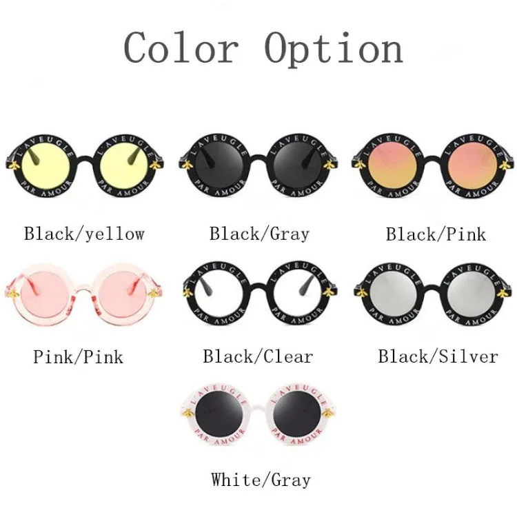 Women Vintage Round Frame Gradient Shades Sun Glasses(Pink)