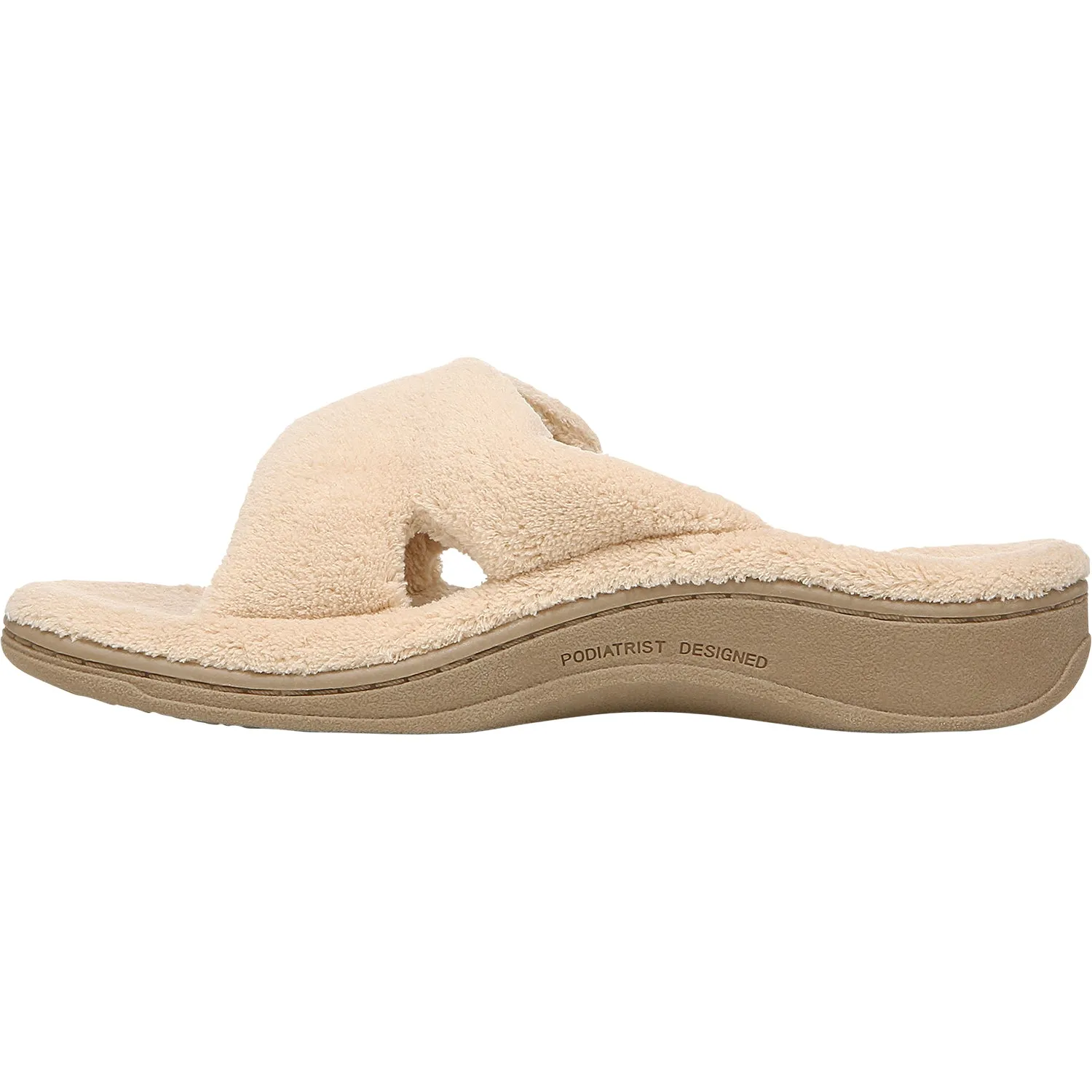 Women's Vionic Relax Slippers Tan Terrycloth